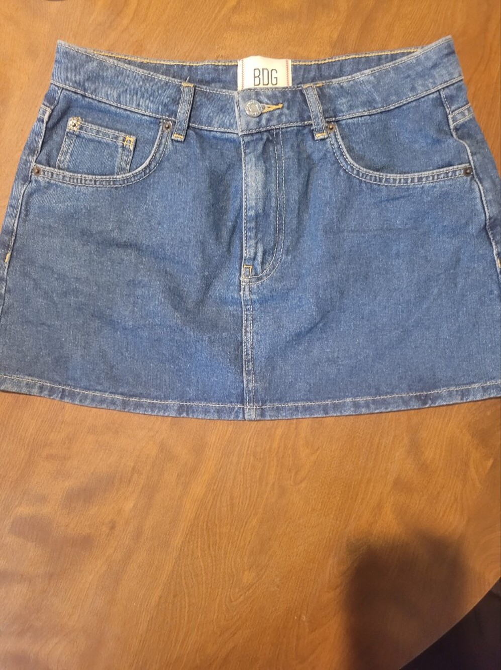Denim Mini Skirt in Classic Blue